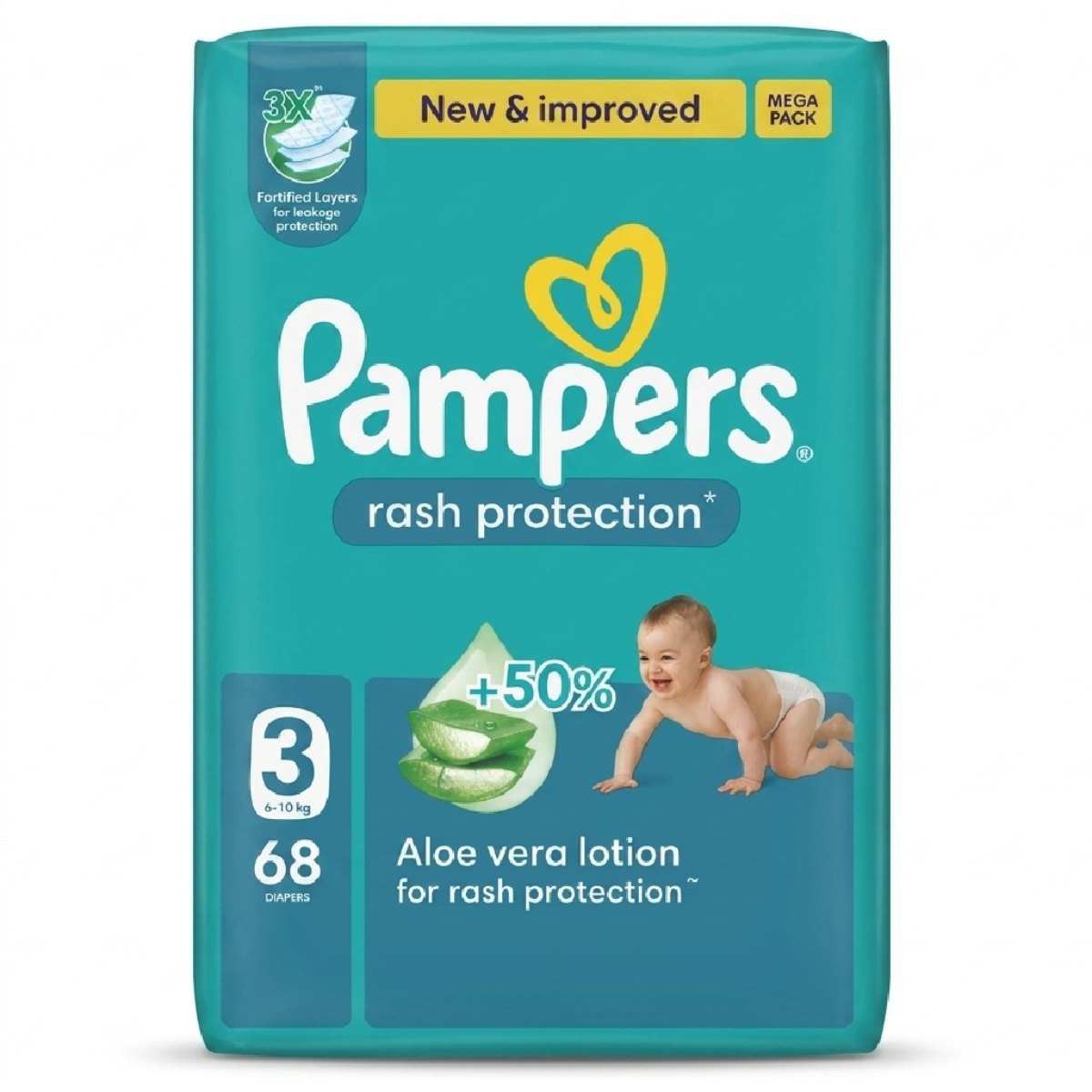 Pampers Rash Protection Diapers Size 3 68Pack