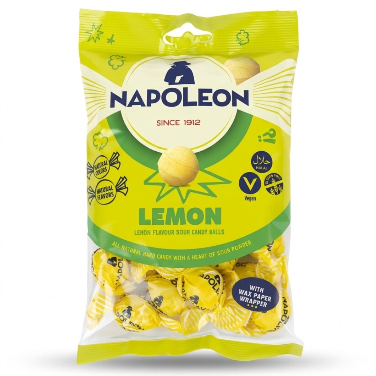 Napoleon Lemon Flavour Sour Candy Balls 150g