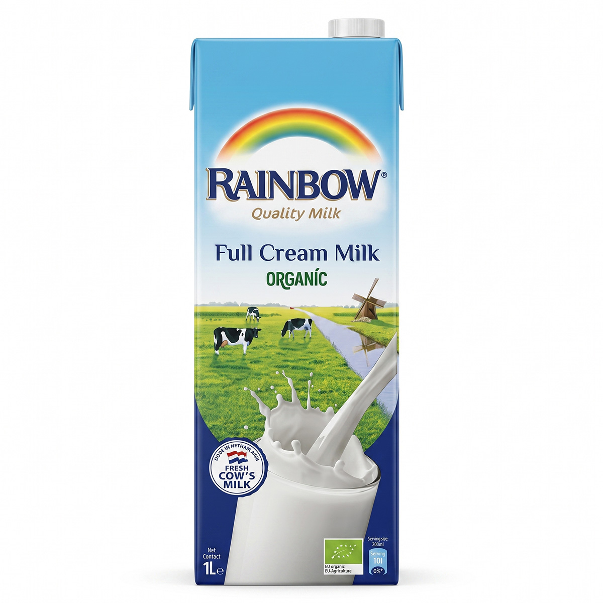 Rainbow Organic Full Cream Milk 1L