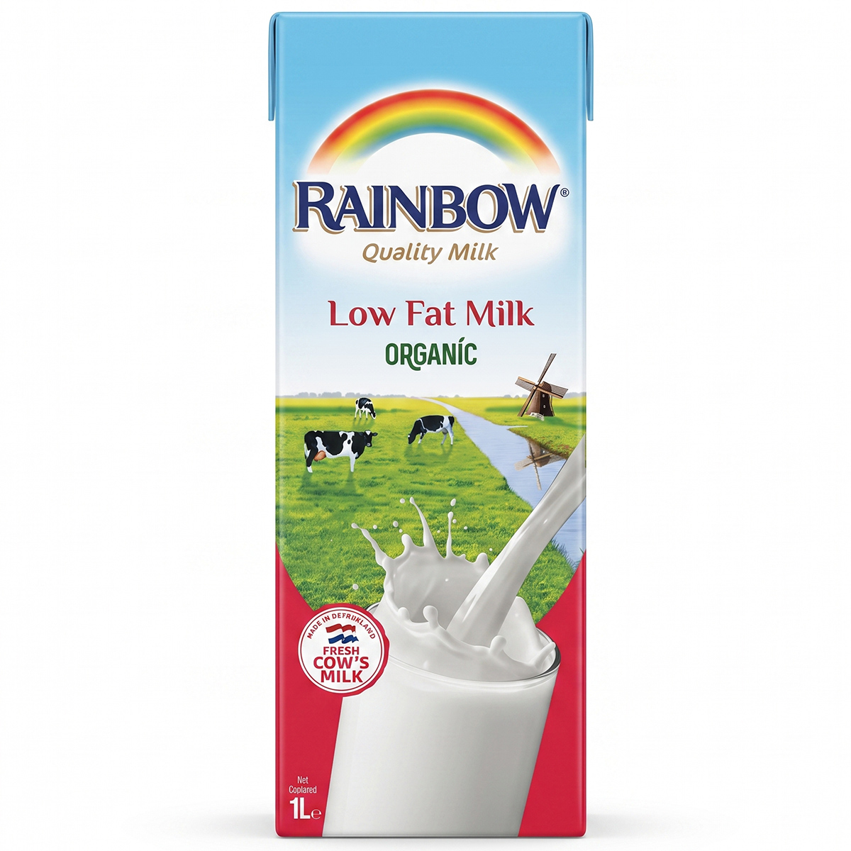 Rainbow Low Fat Organic Milk 1L
