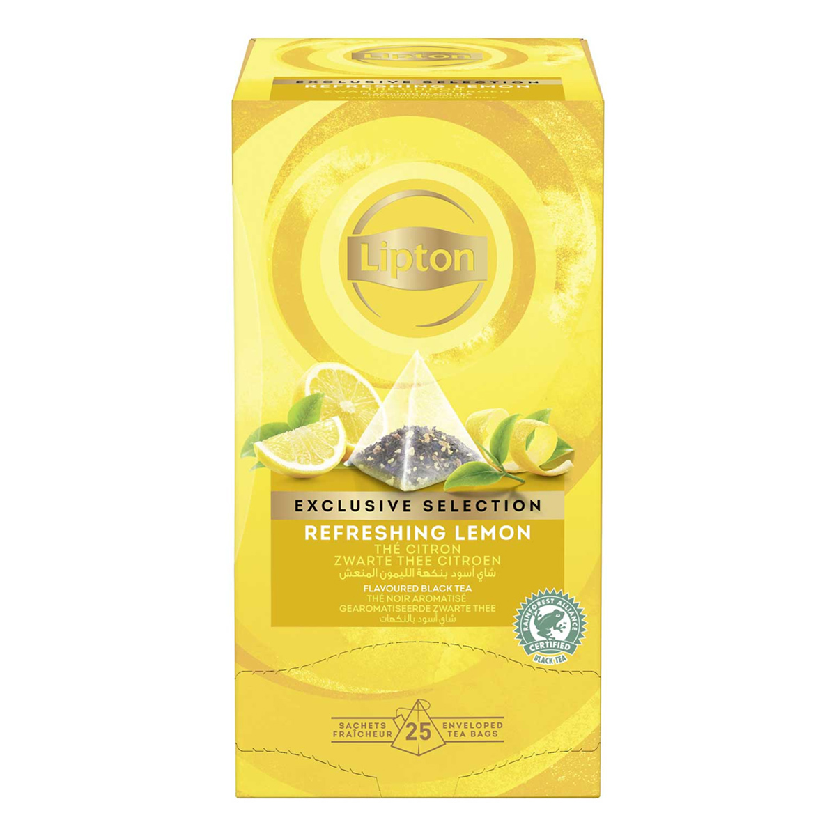 Lipton Exclusive Selection Refreshing Lemon Flavoured Black Tea Enveloped Bags 25x1.3g