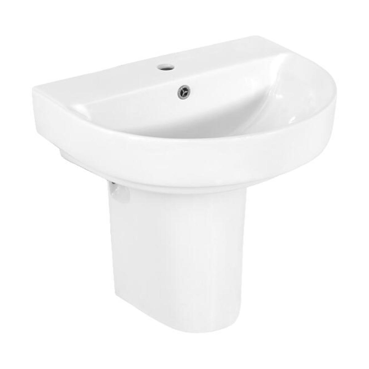 Wall Mounted Half Pedestal Basin White