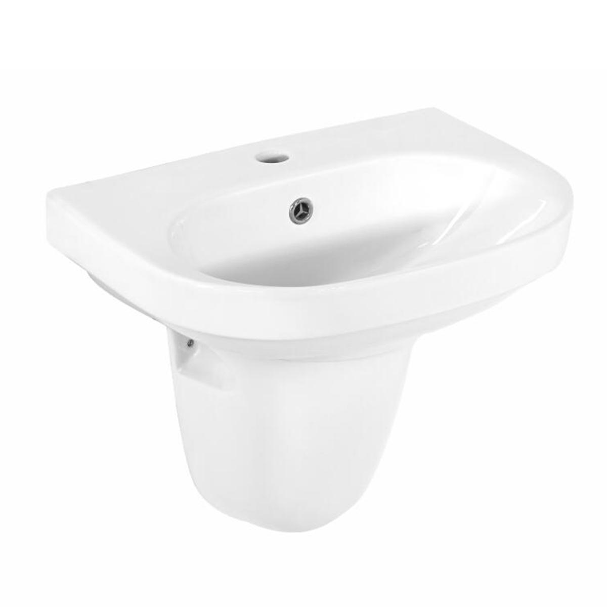 Wall Mounted Half Pedestal Basin White