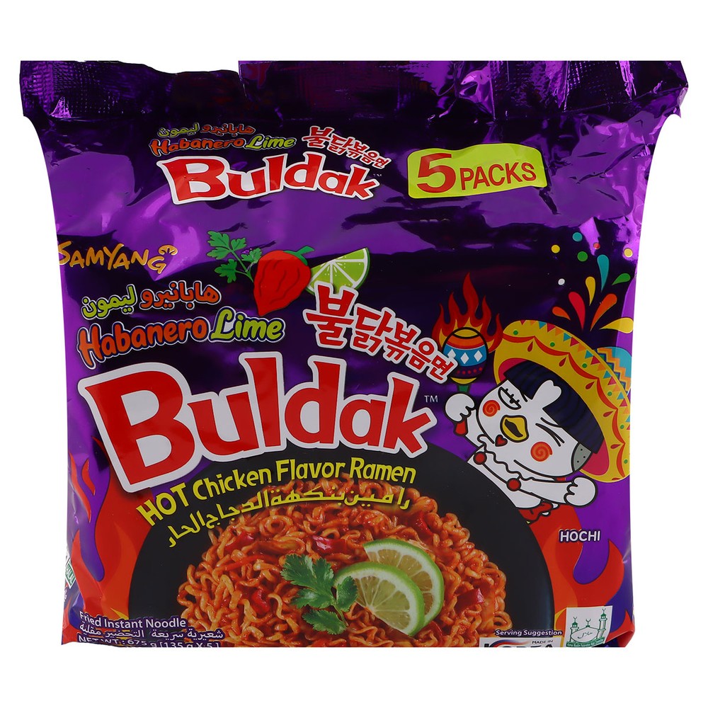 Samyang Buldok Habanero Lime Hot Chicken Flavor Ramen 5x135g