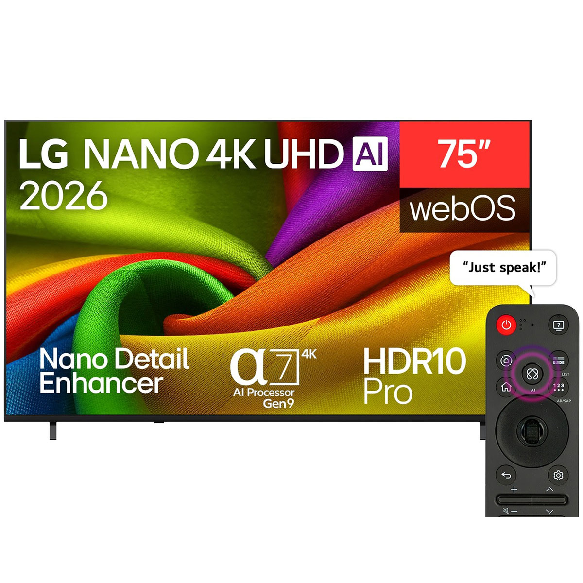 LG 75 Inch Nano 4K UHD AI WebOs Smart Tv 75NU840B6LA