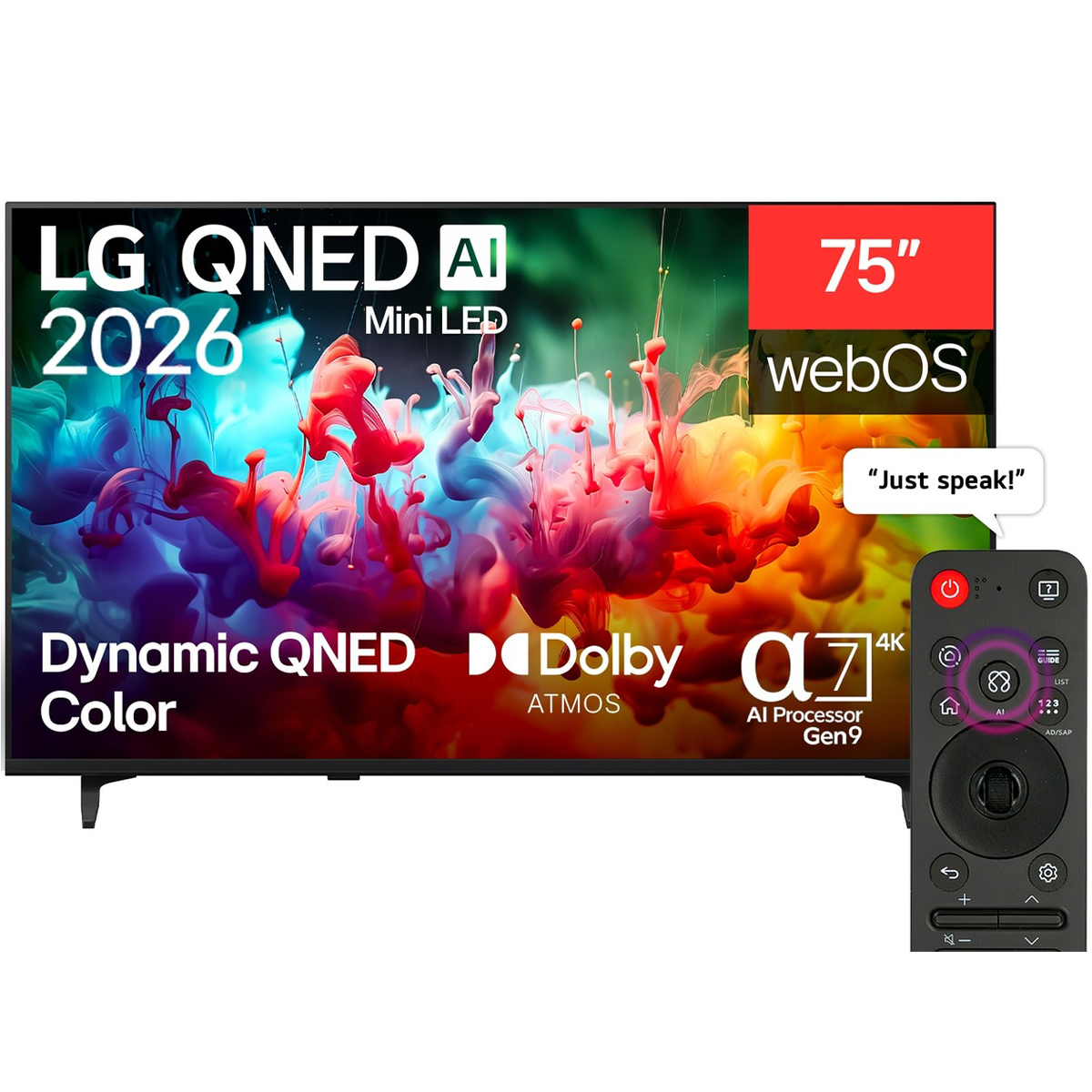 LG 75 Inch QNED 4K Mini LED AI WebOs Smart Tv 75QNED72B6T