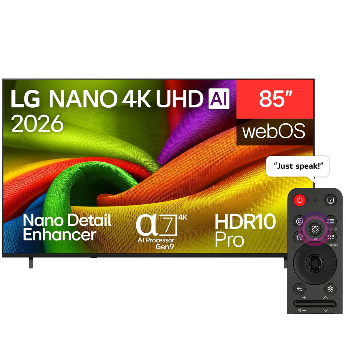 LG 85 Inch Nano 4K UHD AI WebOs Smart Tv 85NU840B6LA
