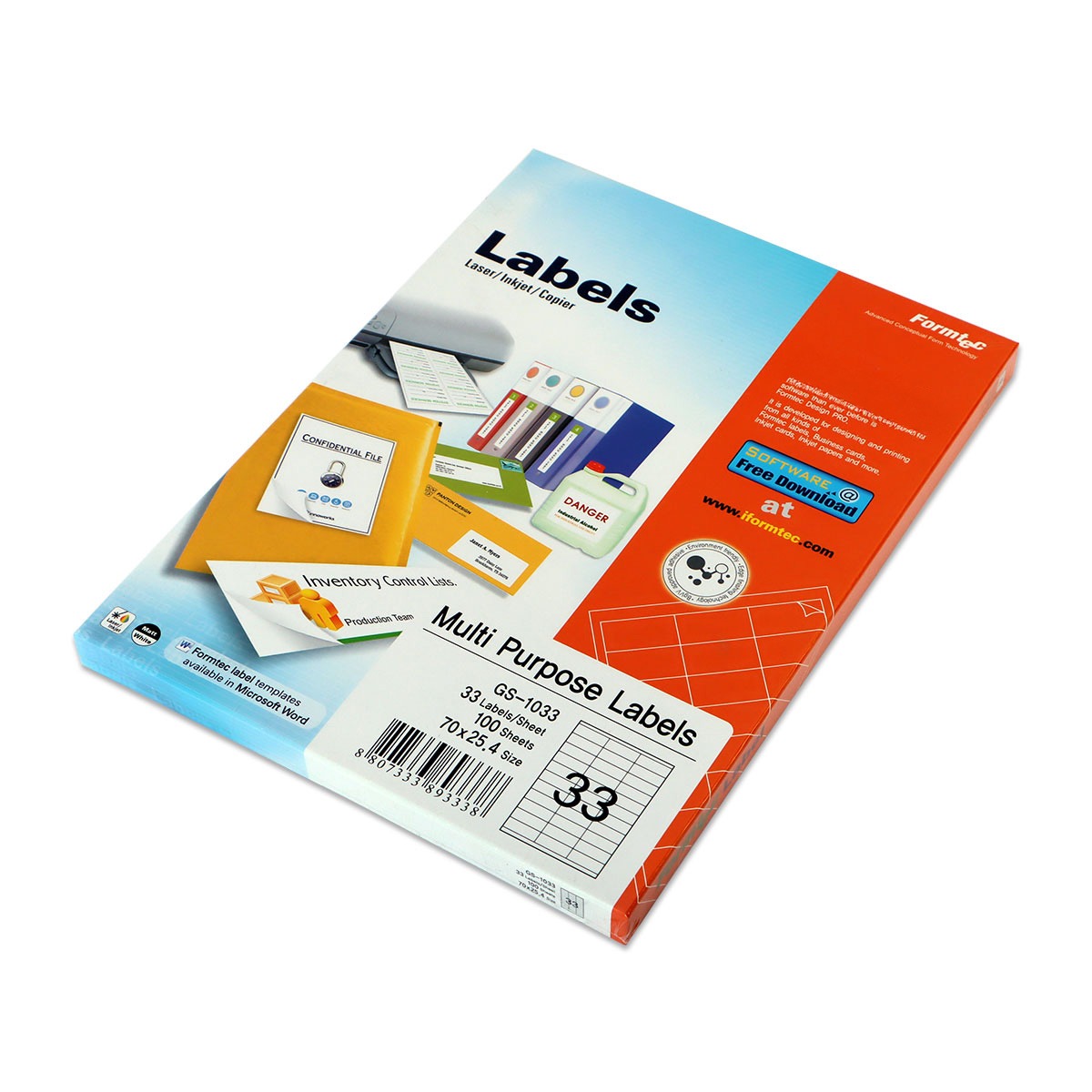 Formtec A4 Labels Sheets 100 Pieces