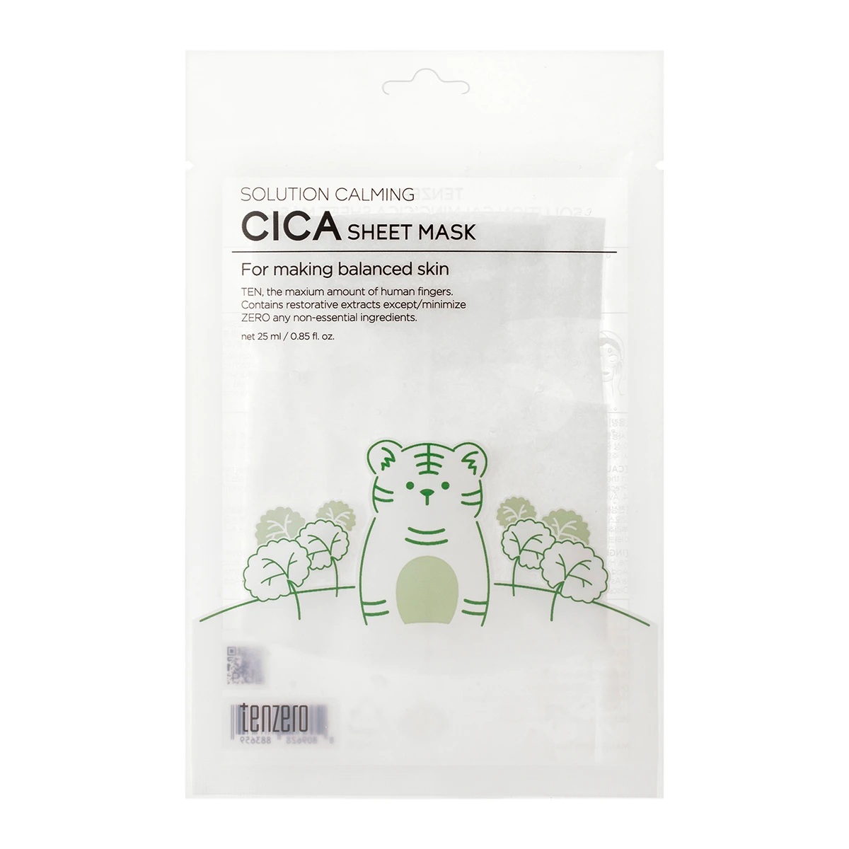 Tenzero Cica Sheet Mask Solution Calming 25ml