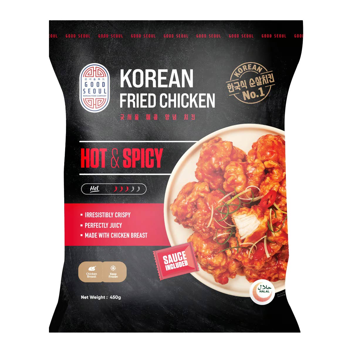 Good Seoul Korean Fried Chicken Hot & Spicy 450g