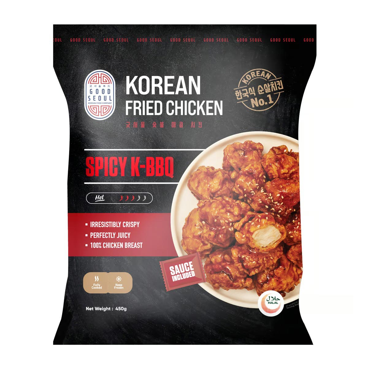 Good Seoul Korean Fried Chicken Spicy Korean BBQ 450g