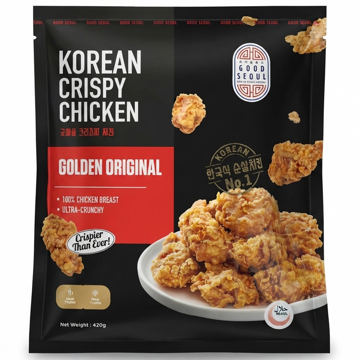 Good Seoul Frozen Korean Crispy Chicken Golden Original 420g