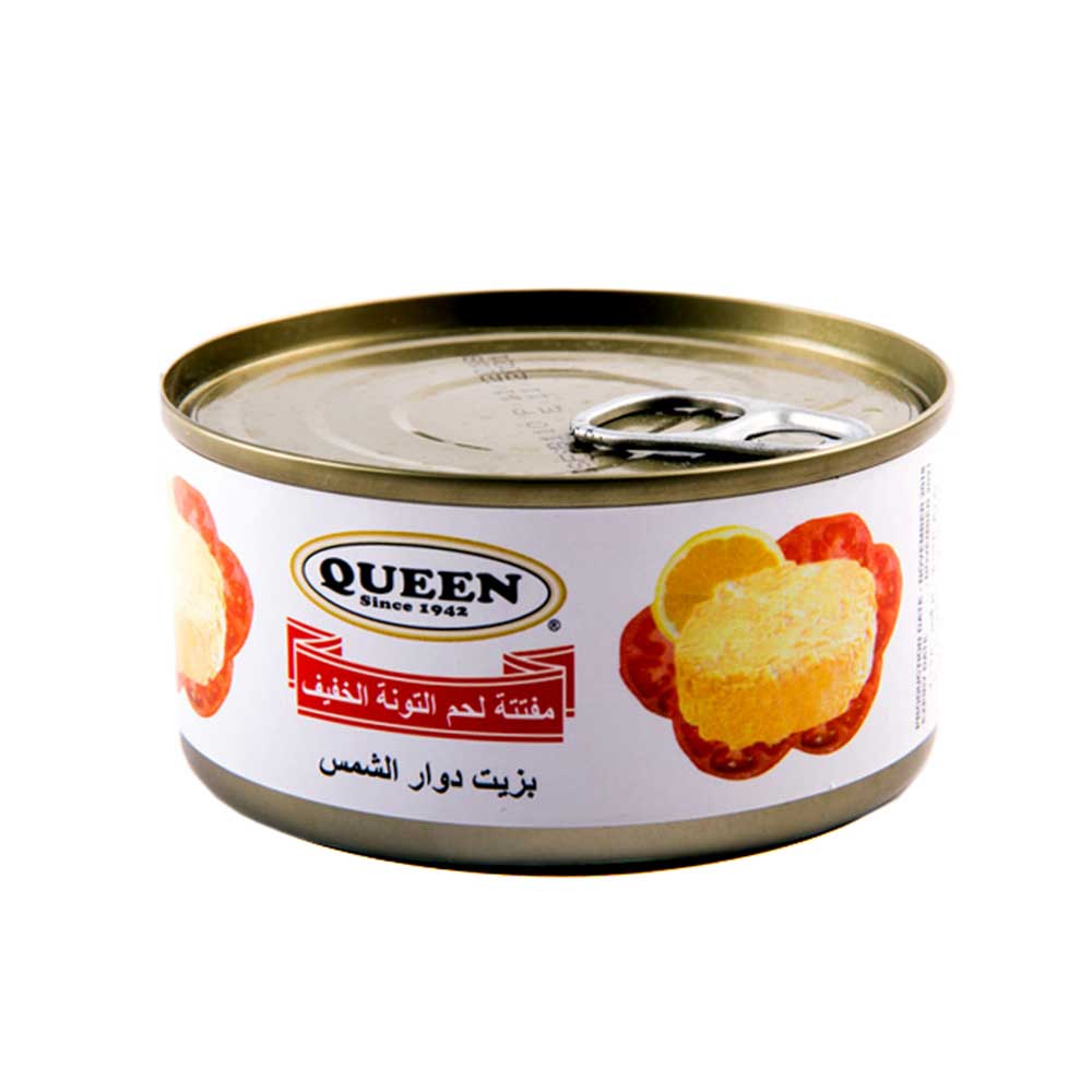 Queen Light Meat Canned Tuna Flakes In Sunflower Oil 185g