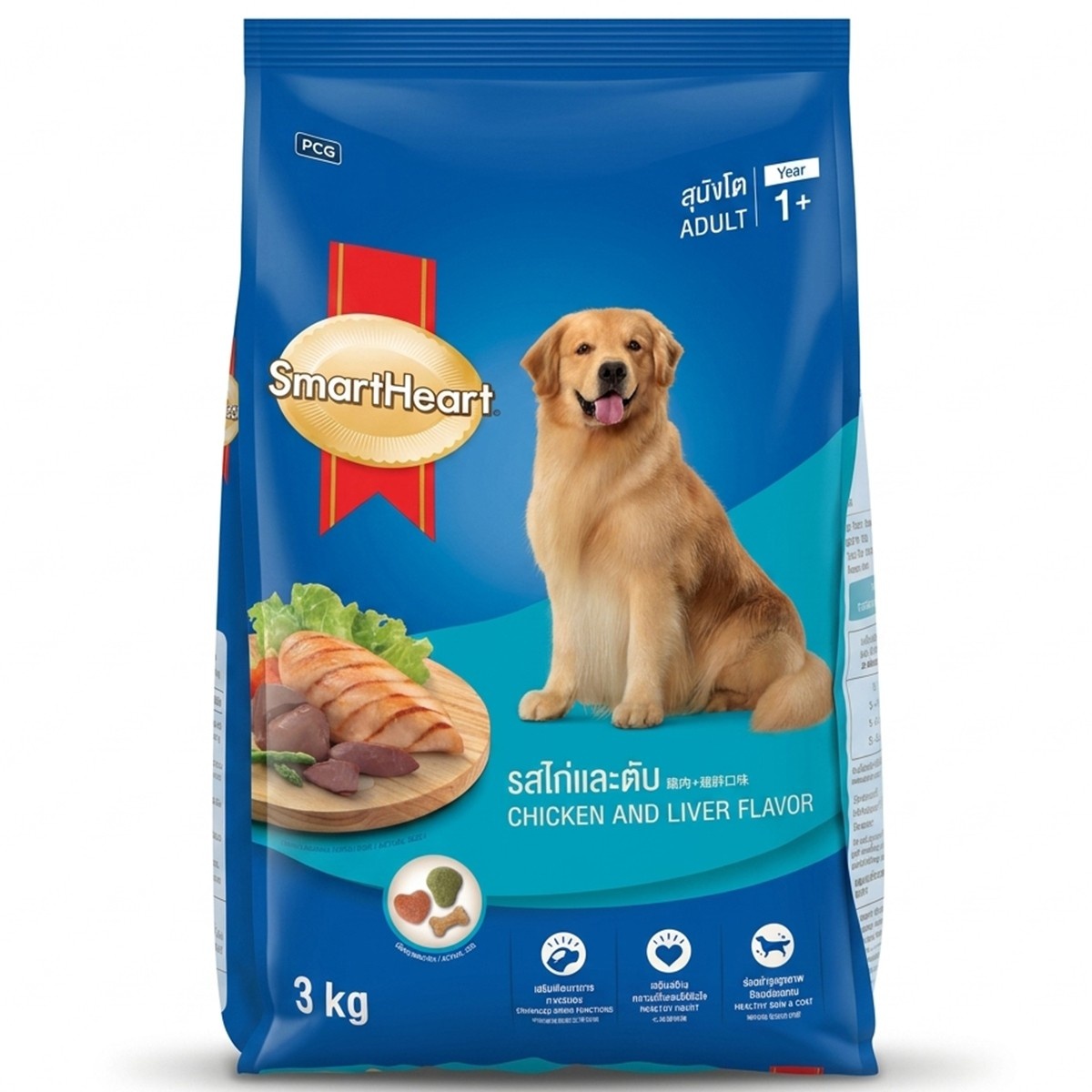 SmartHeart Adult Dog Food Chicken and Liver Flavor 3kg