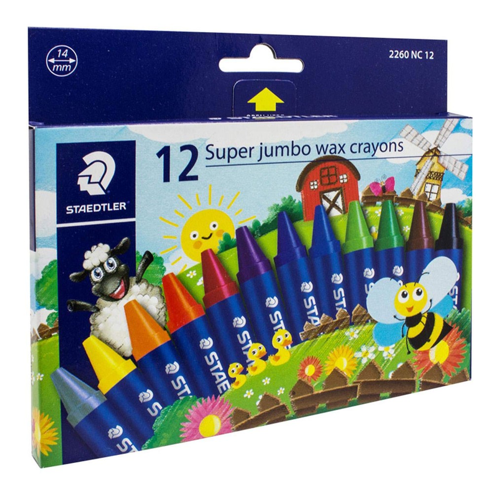 Staedtler Super Jumbo Wax Crayon 12 Colour Set