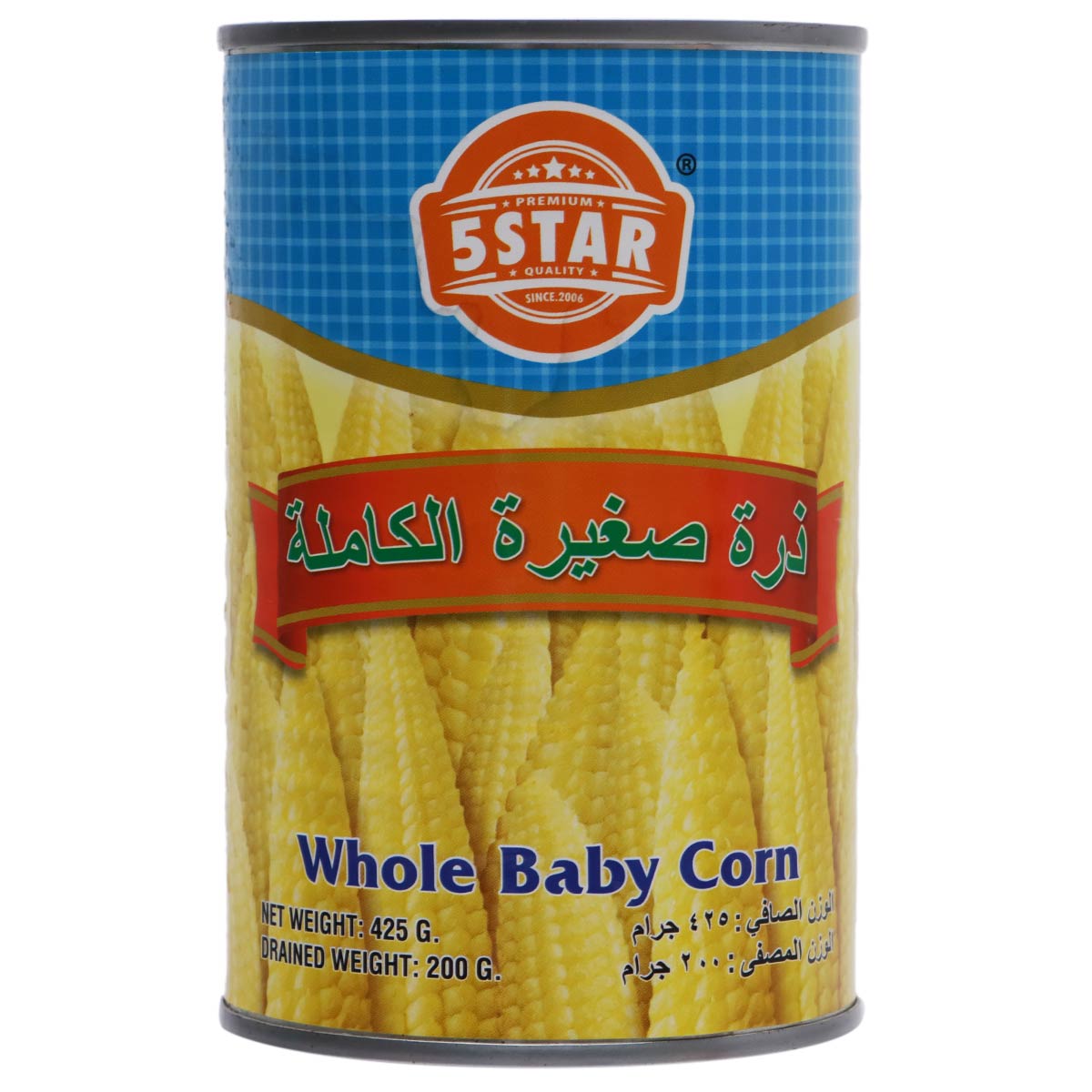 5 Star Whole Baby Corn 425g