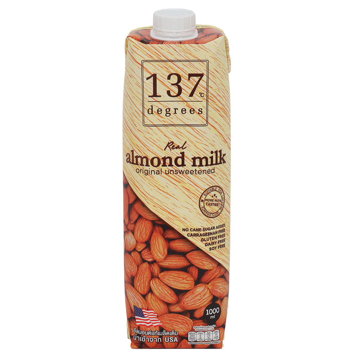137 Degree Almond Milk Original Unsweetened 1L