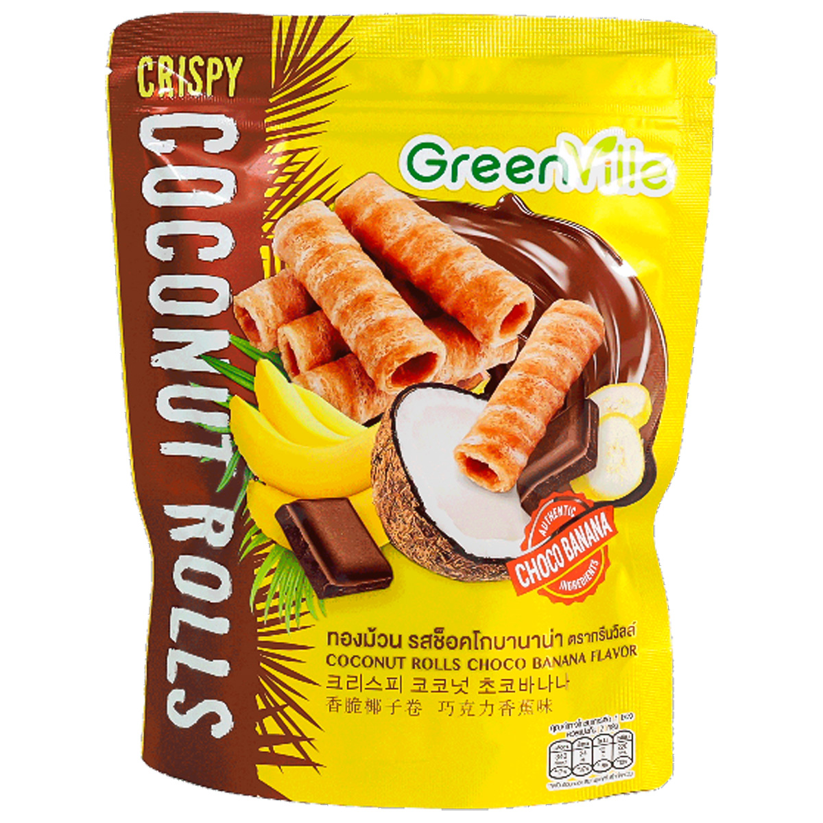 Greenville Crispy Coconut Rolls Choco Banana Flavor 70g