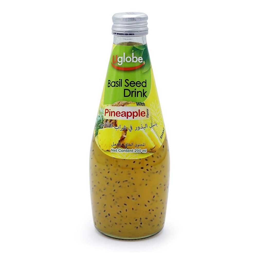 Uglobe Basil Seed Drink Pineapple 290ml