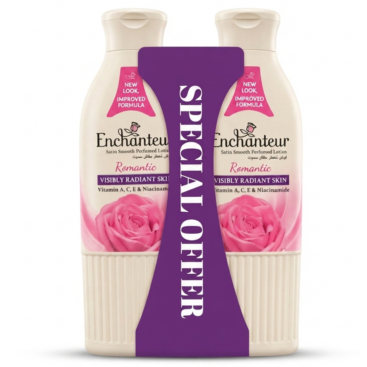 Enchanteur Satin Smooth Romantic Perfumed Lotion 2 x 225ml