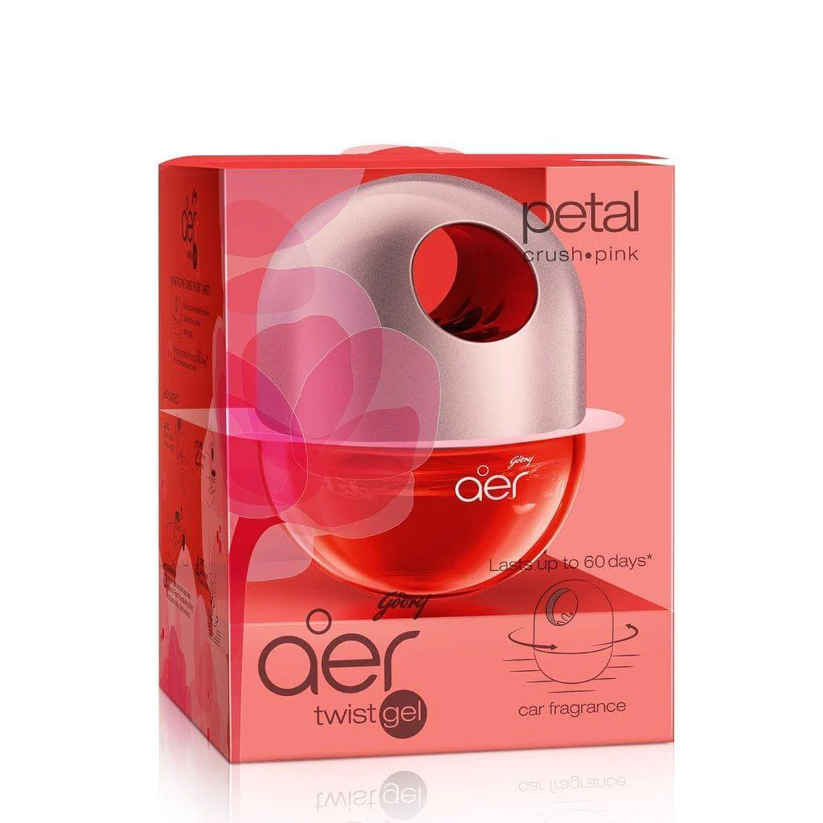 Godrej Aer Twist Petal Crush Car Air Freshener Pink 45g