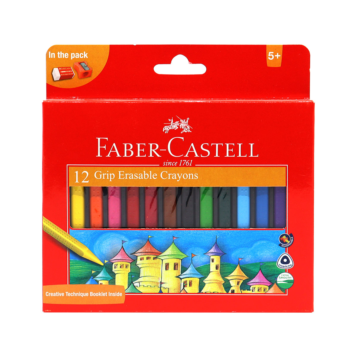 Grip Erasable Crayons 90 Mm 12 Pcs