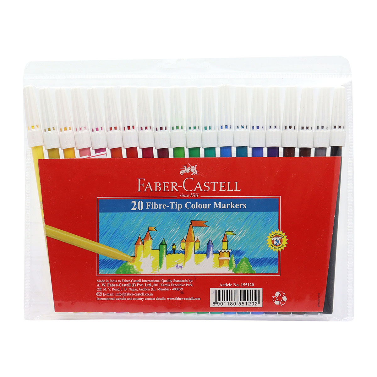 Faber Castell Tipped Pens 20 Pieces Set