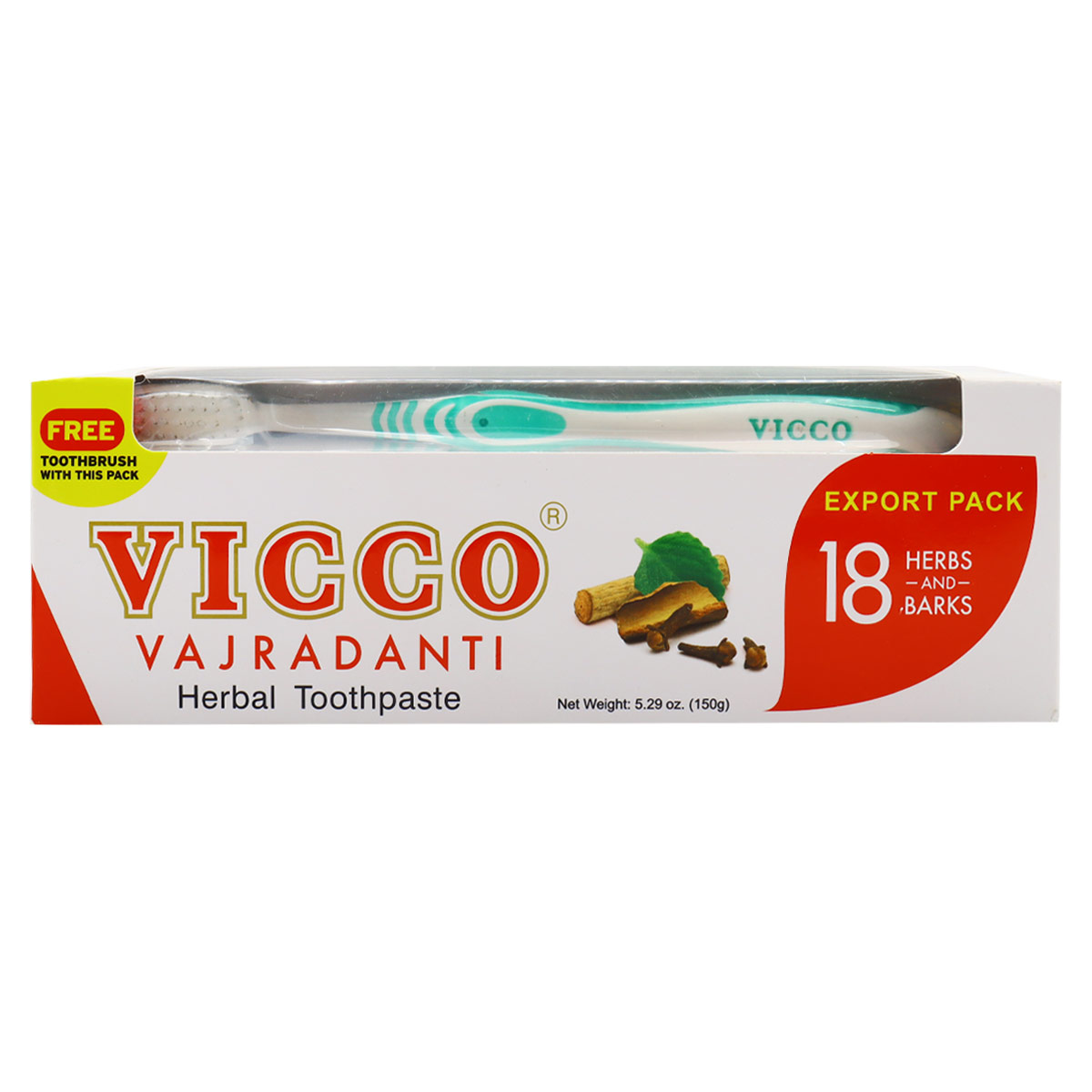 Vicco Vajradanti Herbal Toothpaste with Toothbrush 150g