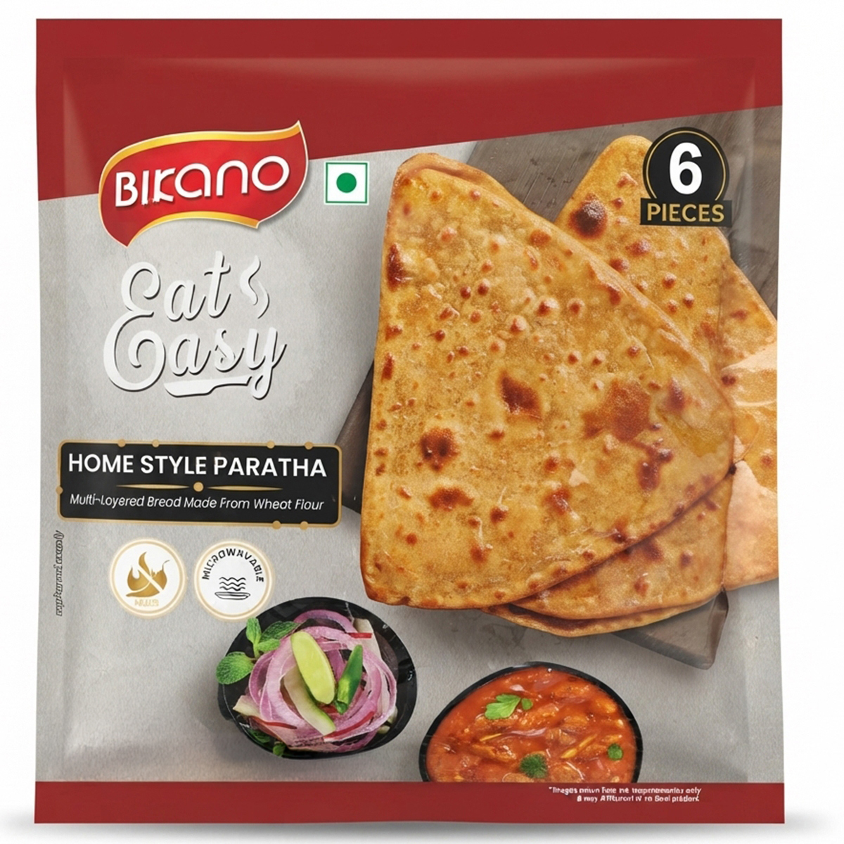 Bikano Eat Easy Frozen Home Style Paratha 1 x 6 Pieces