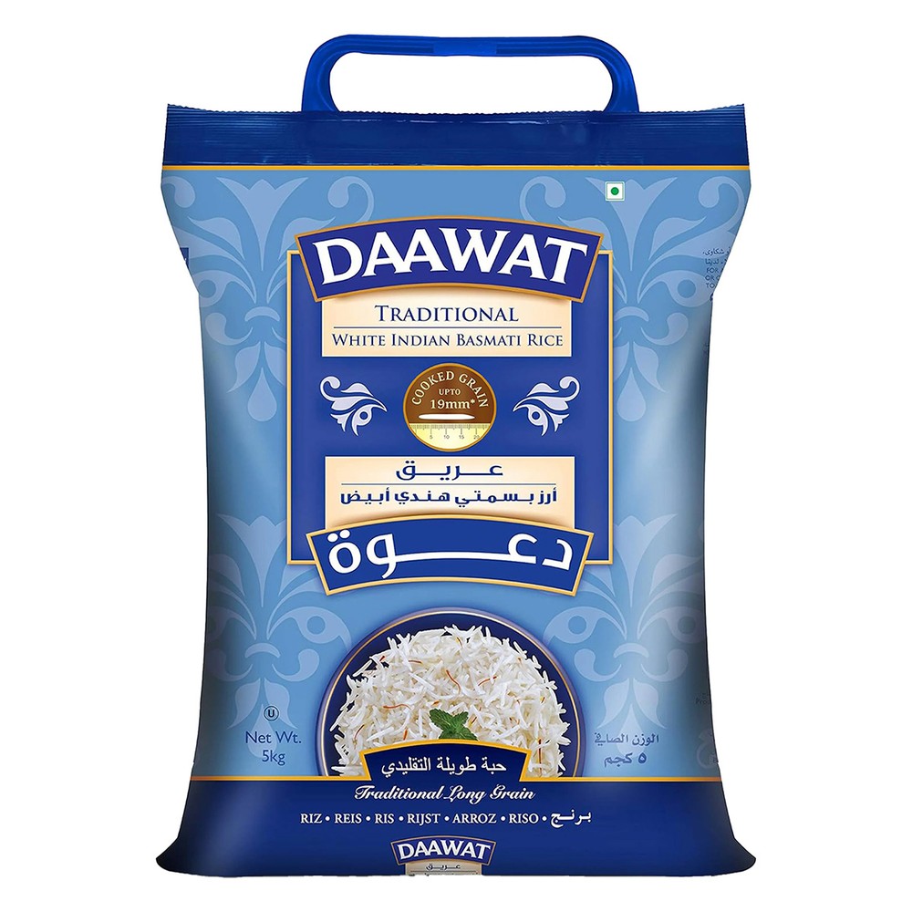 Daawat Traditional White Indian Basmati Rice 5Kg