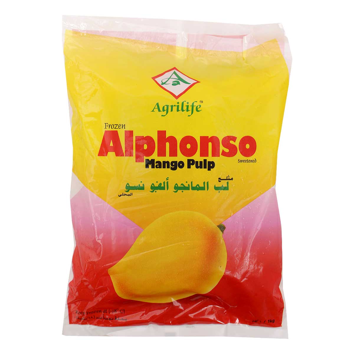 Agrilife Frozen Alphonso Mango Pulp Sweetened 1Kg