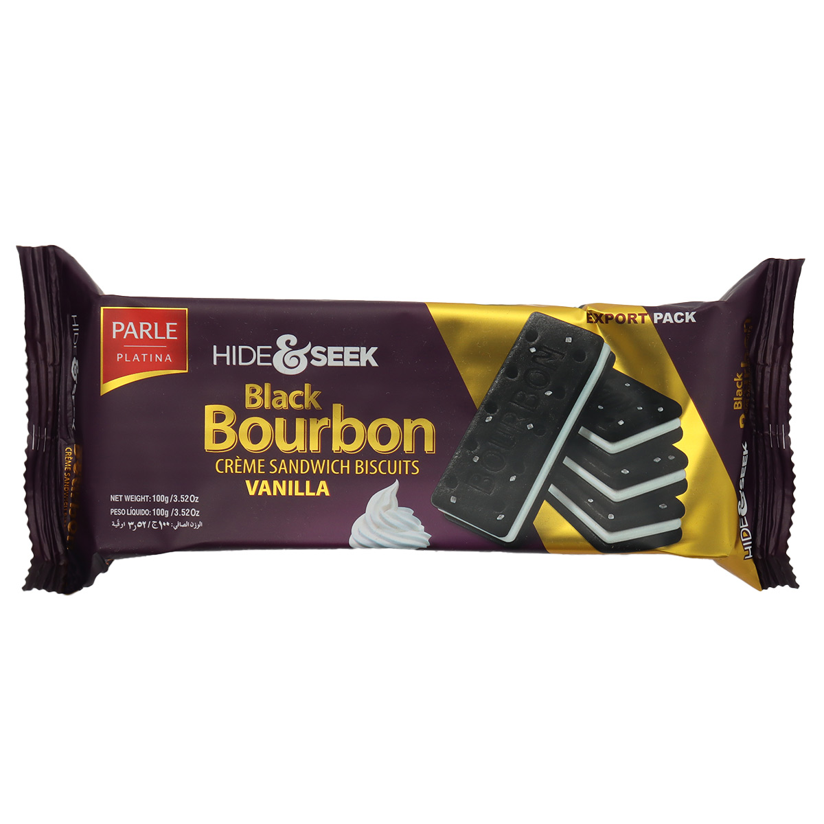 Parle Hide & Seek Black Bourbon Vanilla Sandwich Biscuit 100g