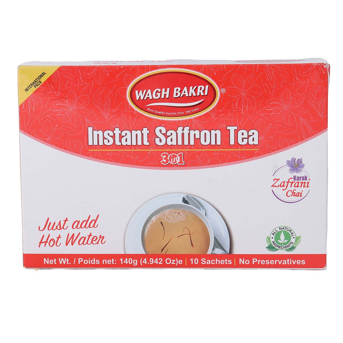 Wagh Bakri Instant Saffron Tea 3In1 10 Sachets