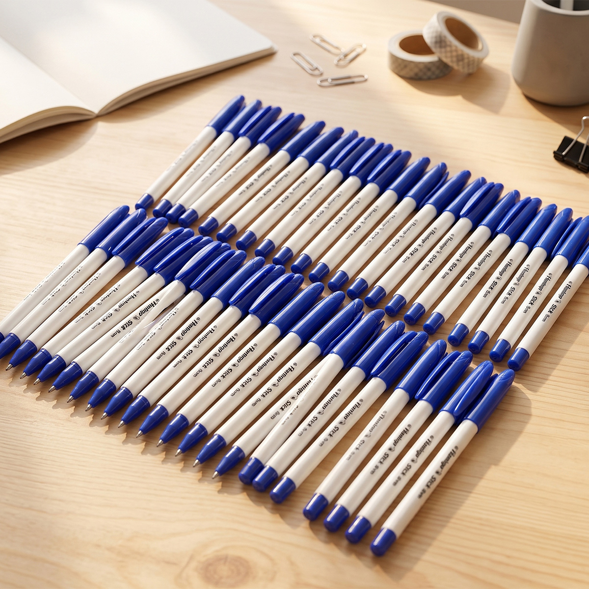Flamingo Stick Blue Ball Pen Set 50 Pieces