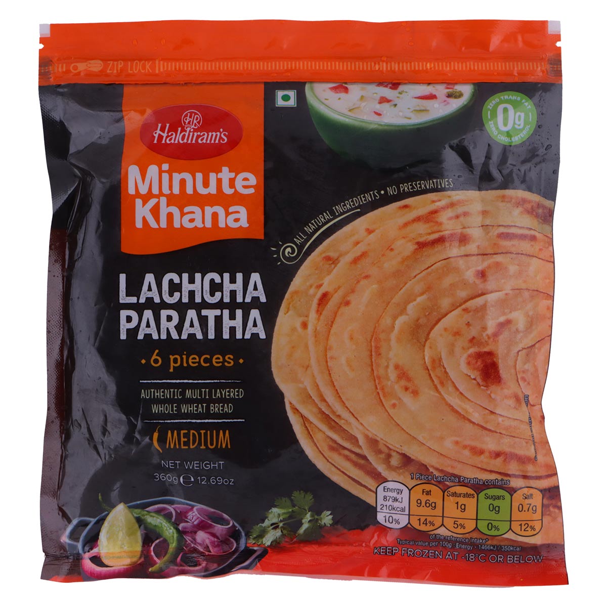 Haldiram's Lachcha Paratha 360g | Frozen Food | Frozen Ready Meals | Prepared Meals