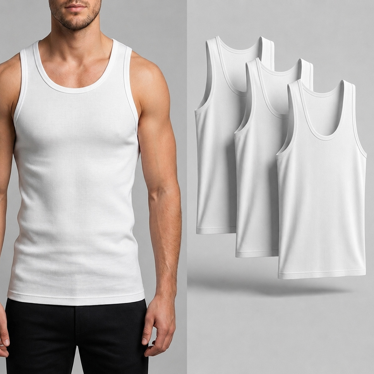 Mens Vest 3 Pieces a Pack Large