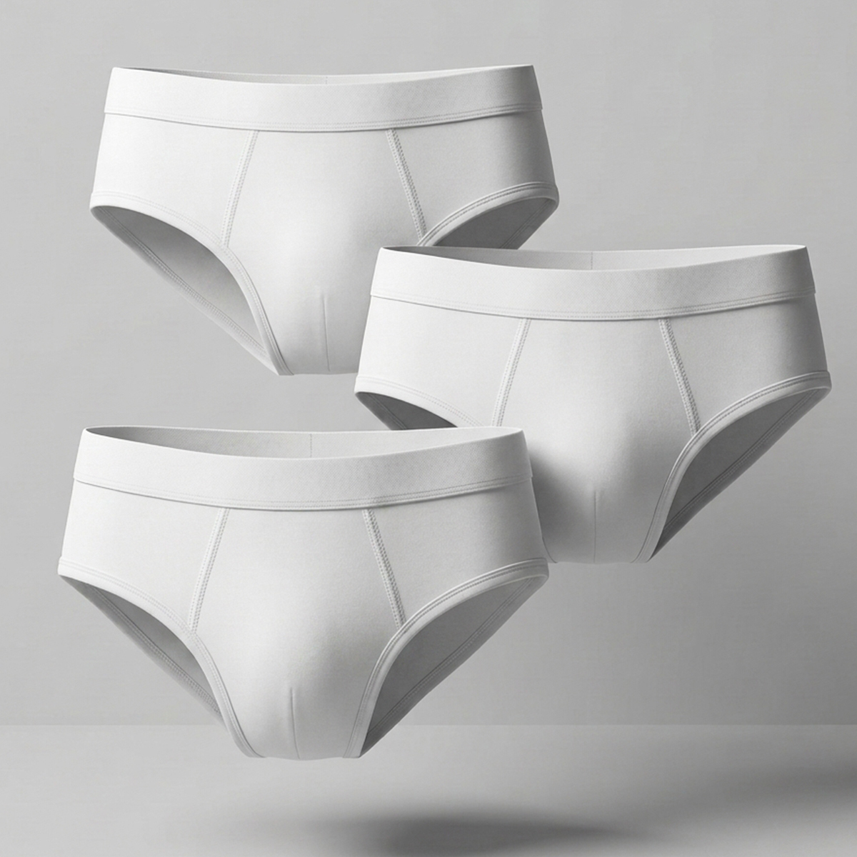 Men's Boxer Brief Set White 3 Pieces Set M