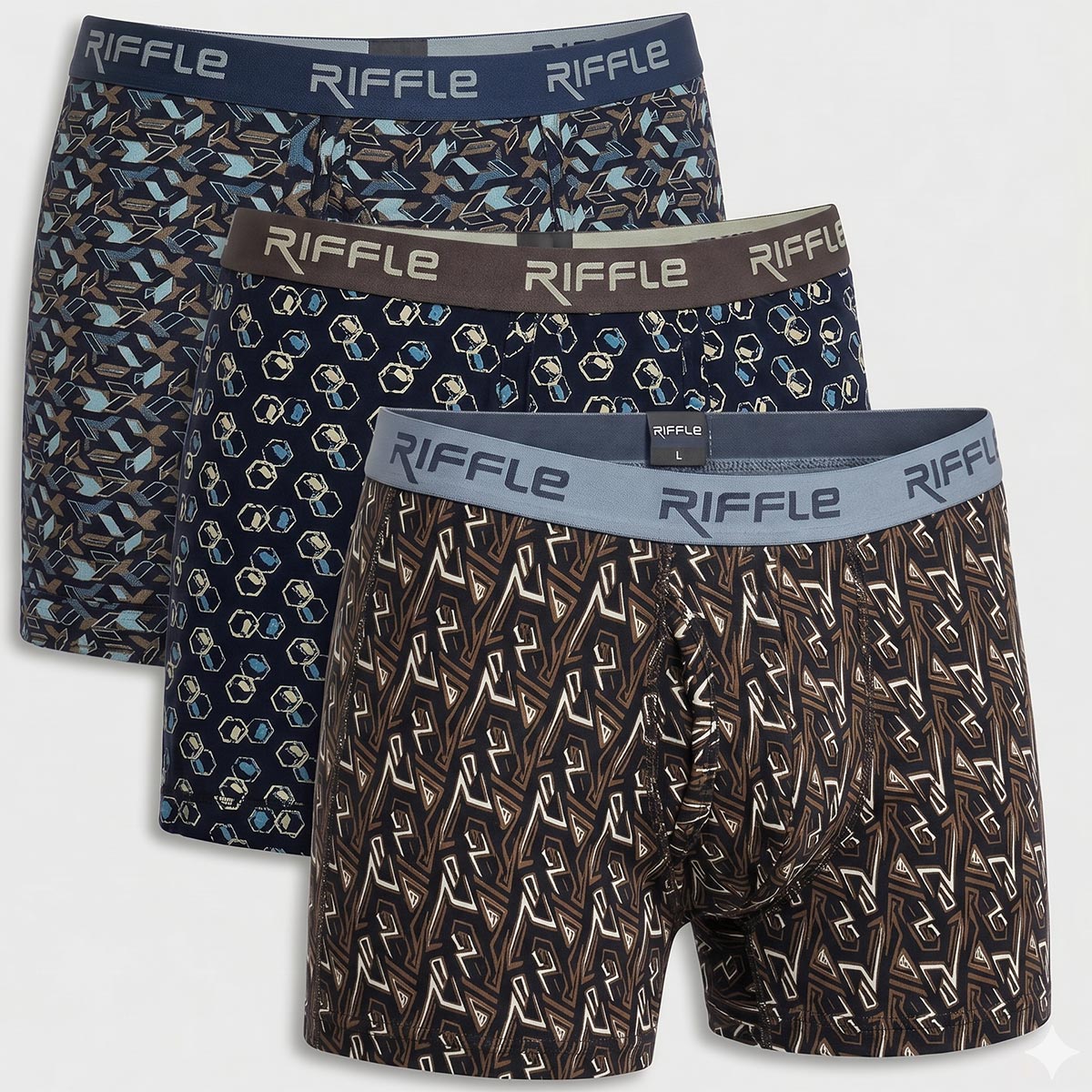 Mens Boxer Printed Large Size 3 Pieces Set