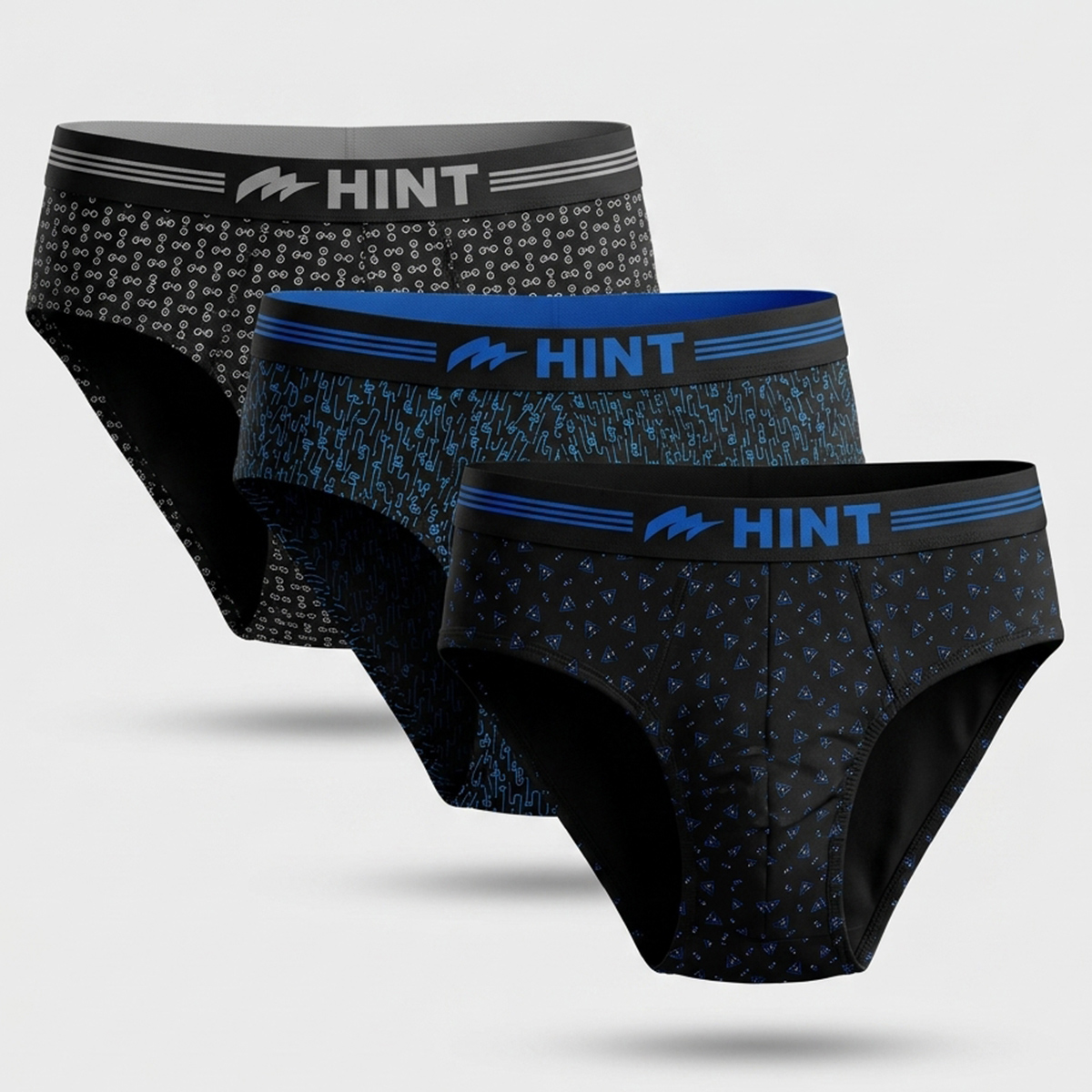 Hint Men's Stylo Brief Print 3 Pieces Set XL