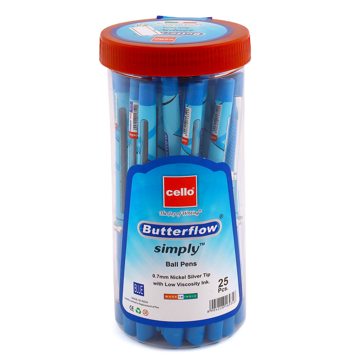 Cello Butterflow Ball Pen 0.7mm Blue 25 Pieces
