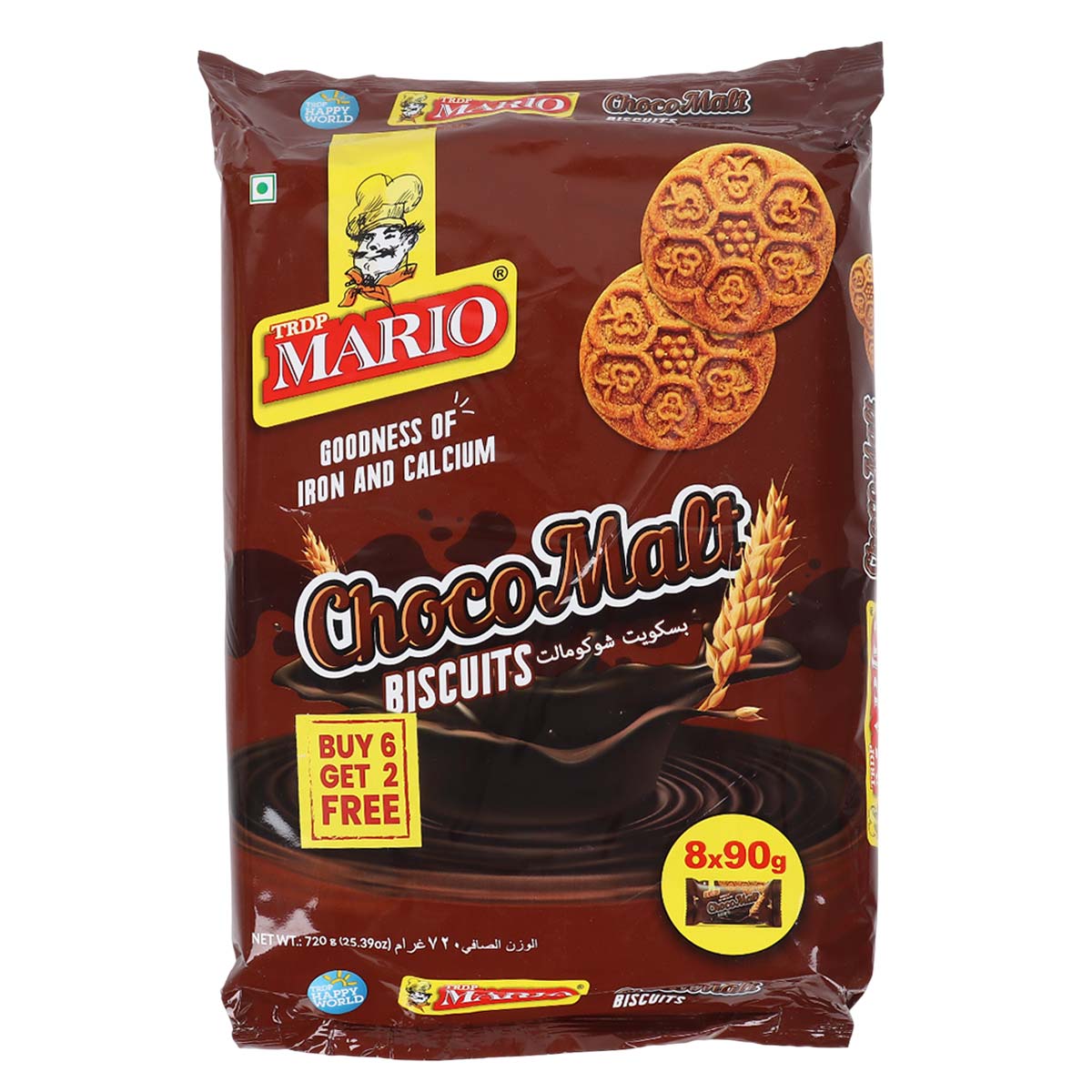 TRDP Mario Chocolate Malt Biscuit 8x90g