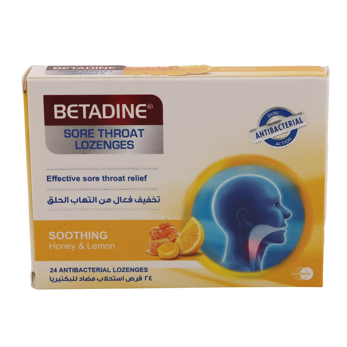 Betadine Sore Throat Lozenges Honey And Lemon 24 Lozenges