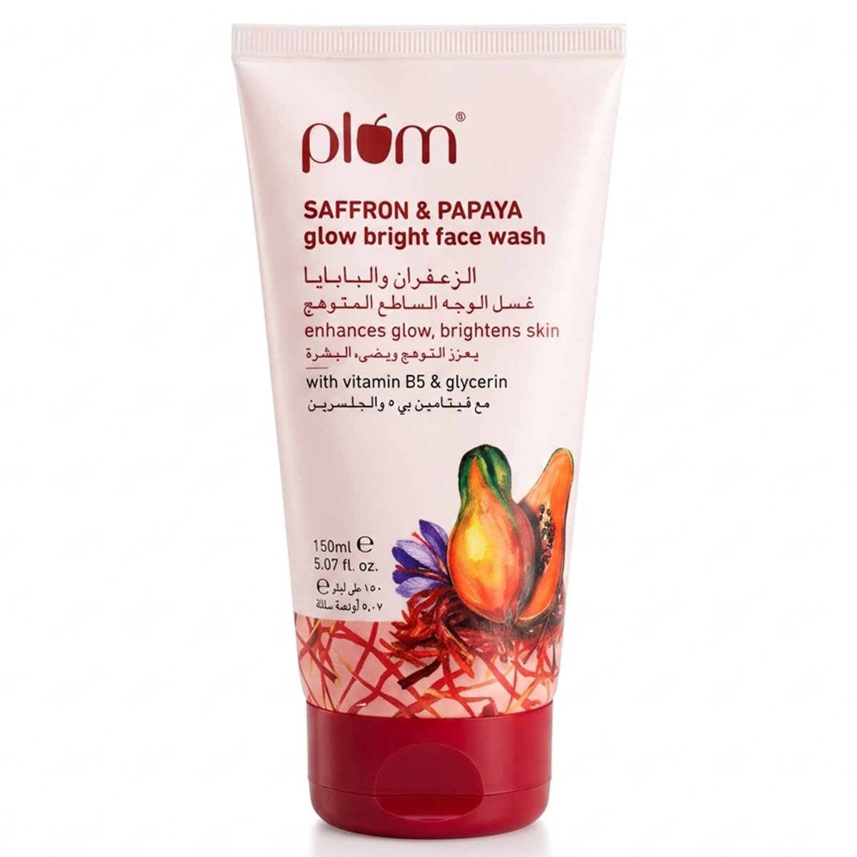 Plusm Saffron & Papaya Glow Bright Face Wash 150ml