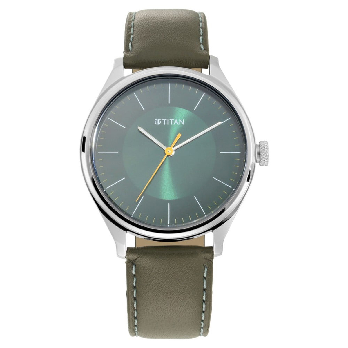 Titan Leather Strap Watch For Men NP1802SL04