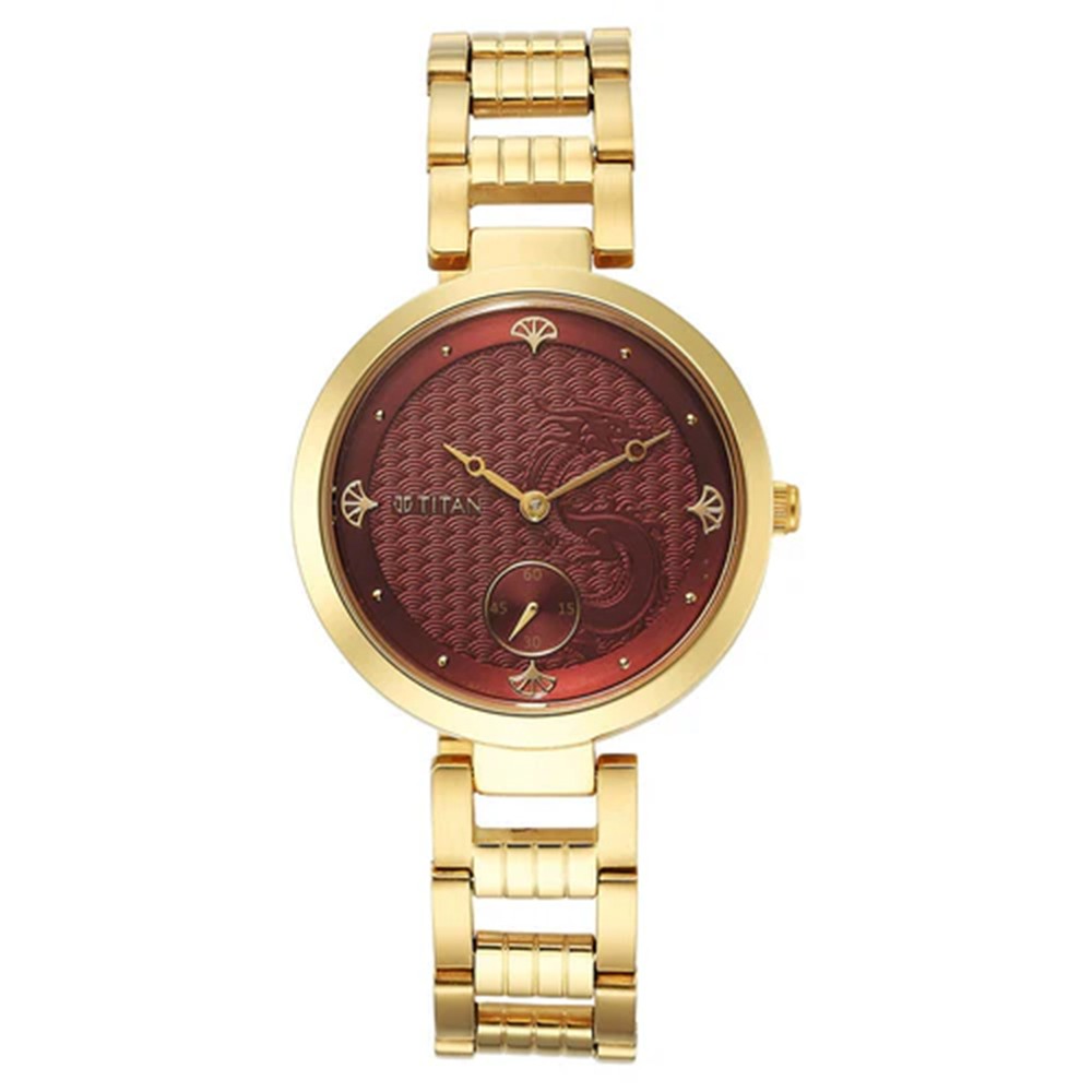 Titan Ladies Watch Maroon D2480YM04