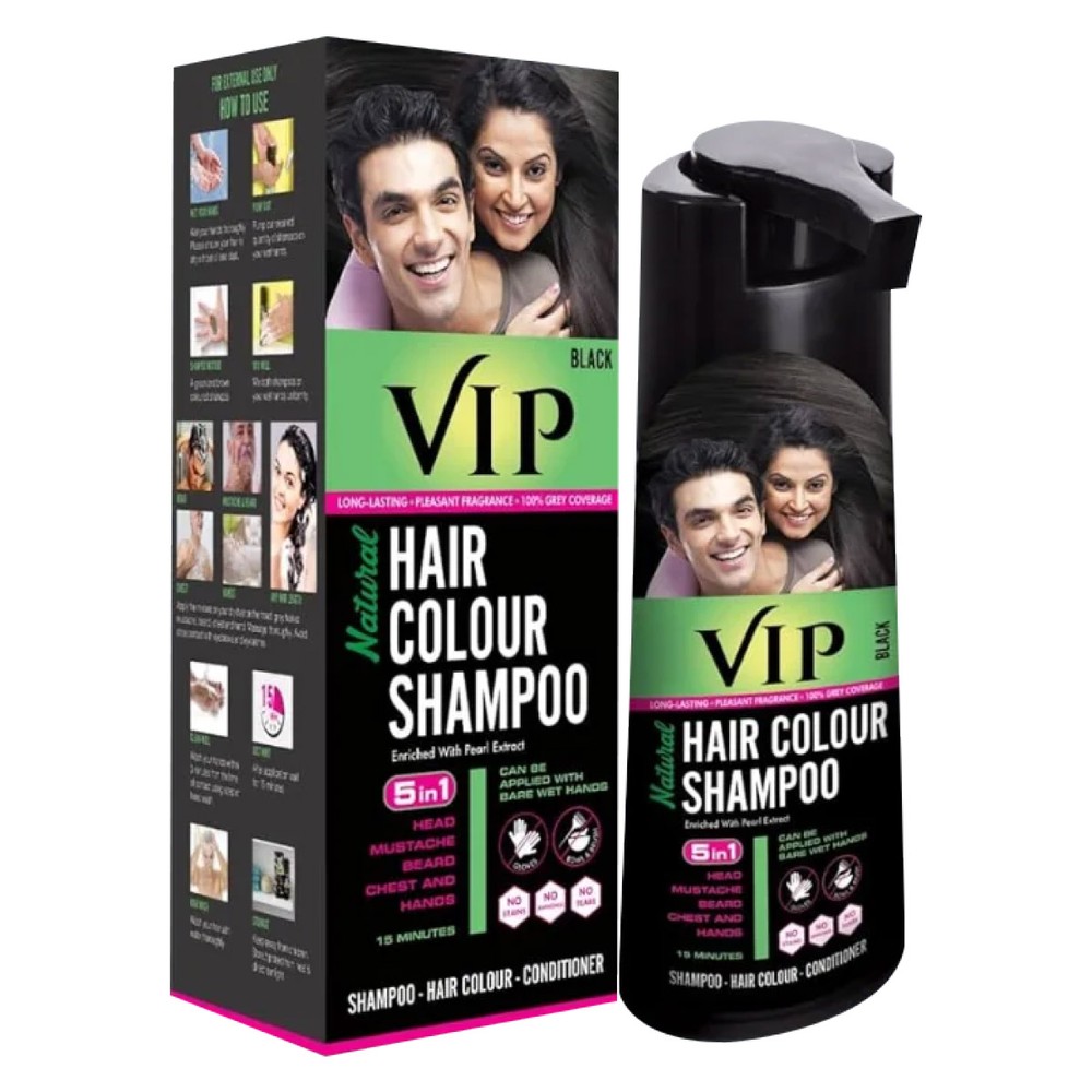 VIP Natural Hair Color Shampoo Black 180ml
