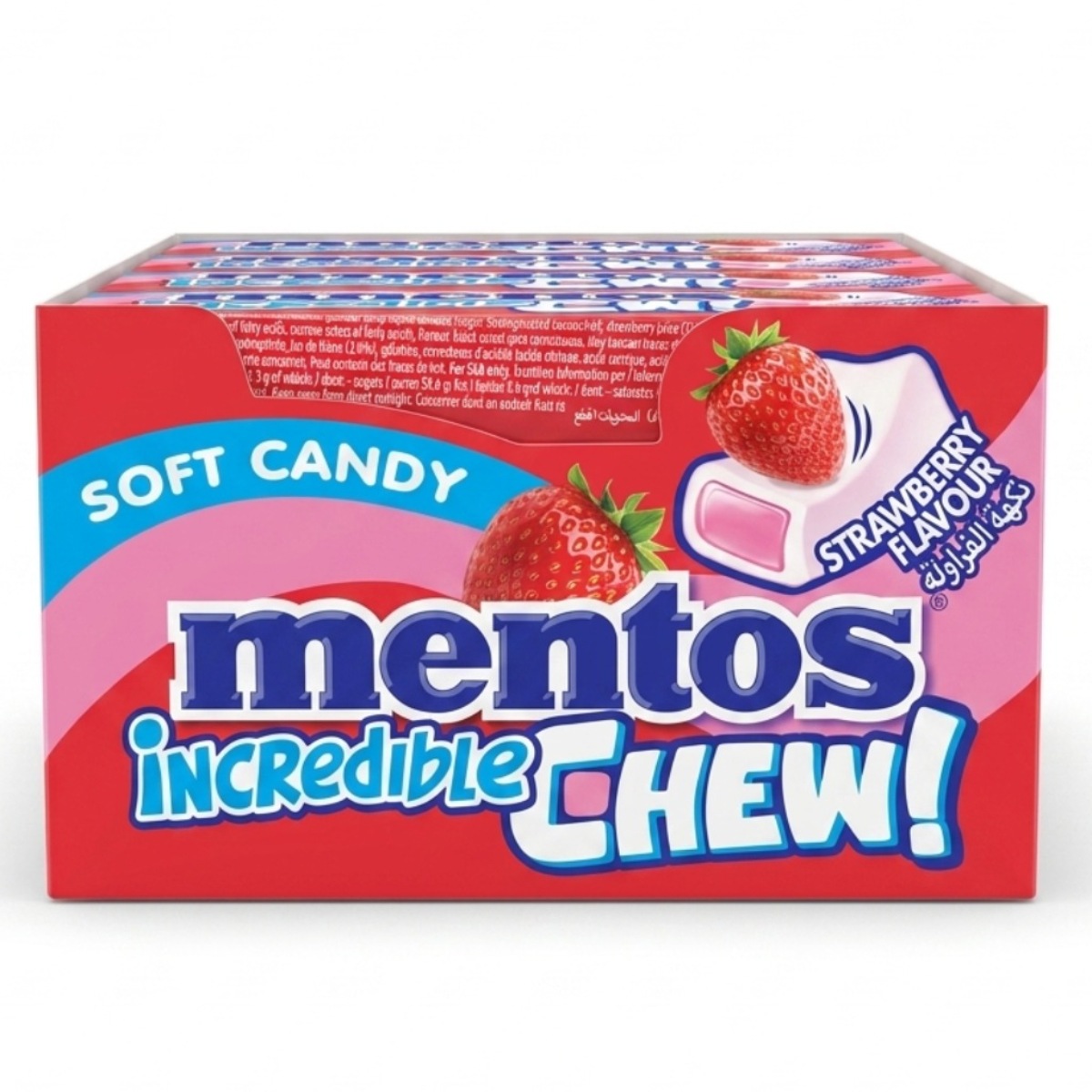 Mentos Incredible Chew Soft Candy Strawberry Flavored 2 x 45g