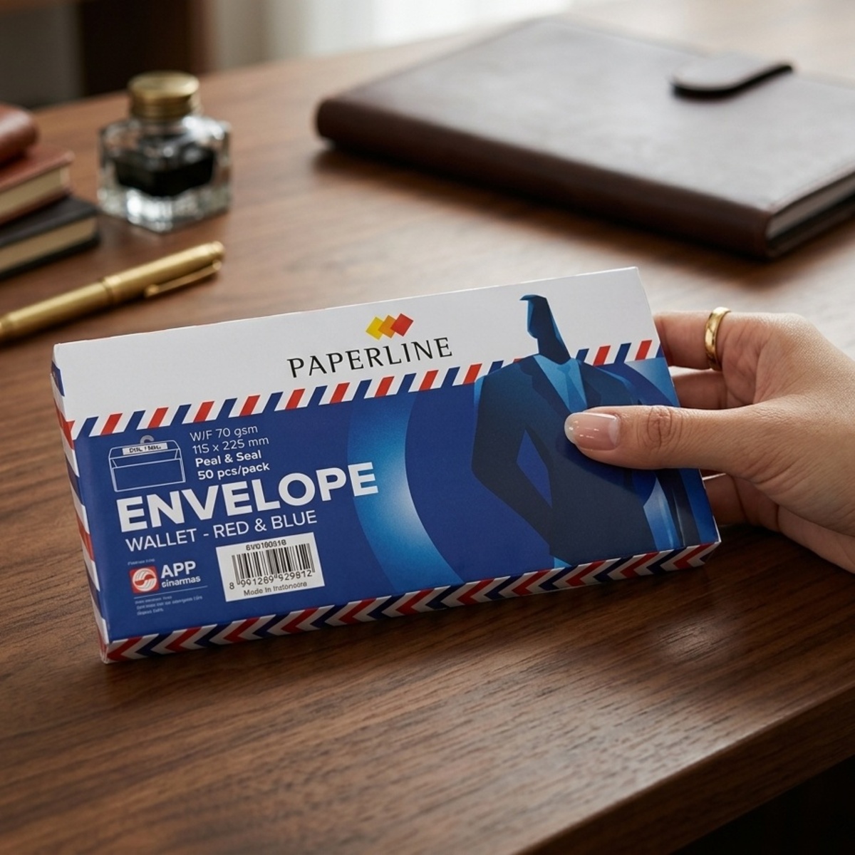 Envelope Red And Blue 115x225mm 50 Pieces