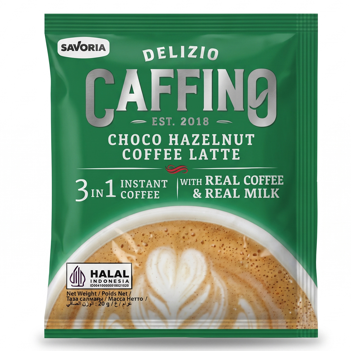 Savoria Choco Hazelnut Coffe Latte 3 In 1 Instant Coffee Sachet 20g