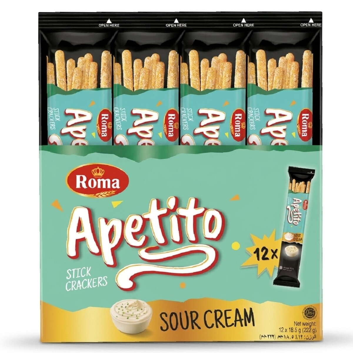 Roma Apetito Stick Crackers Sour Cream 18.5g